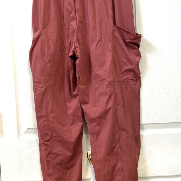 NWT LADIES SIZE XL HALARA LIGHT ROSE RED CARGO POCKET ELASTIC WAIST PANTS - Picture 4 of 4